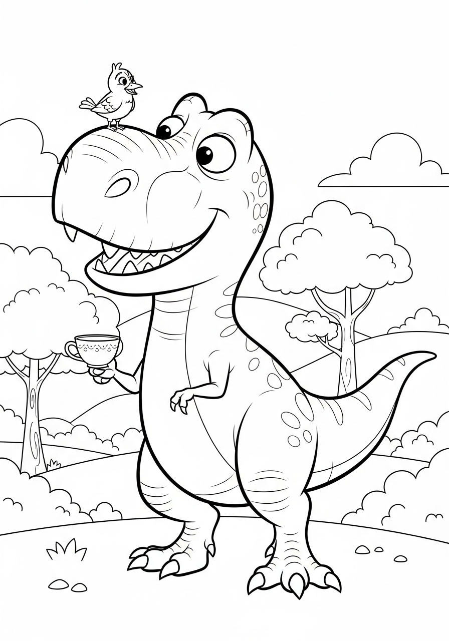 Dinosaurs coloring pages printable line art