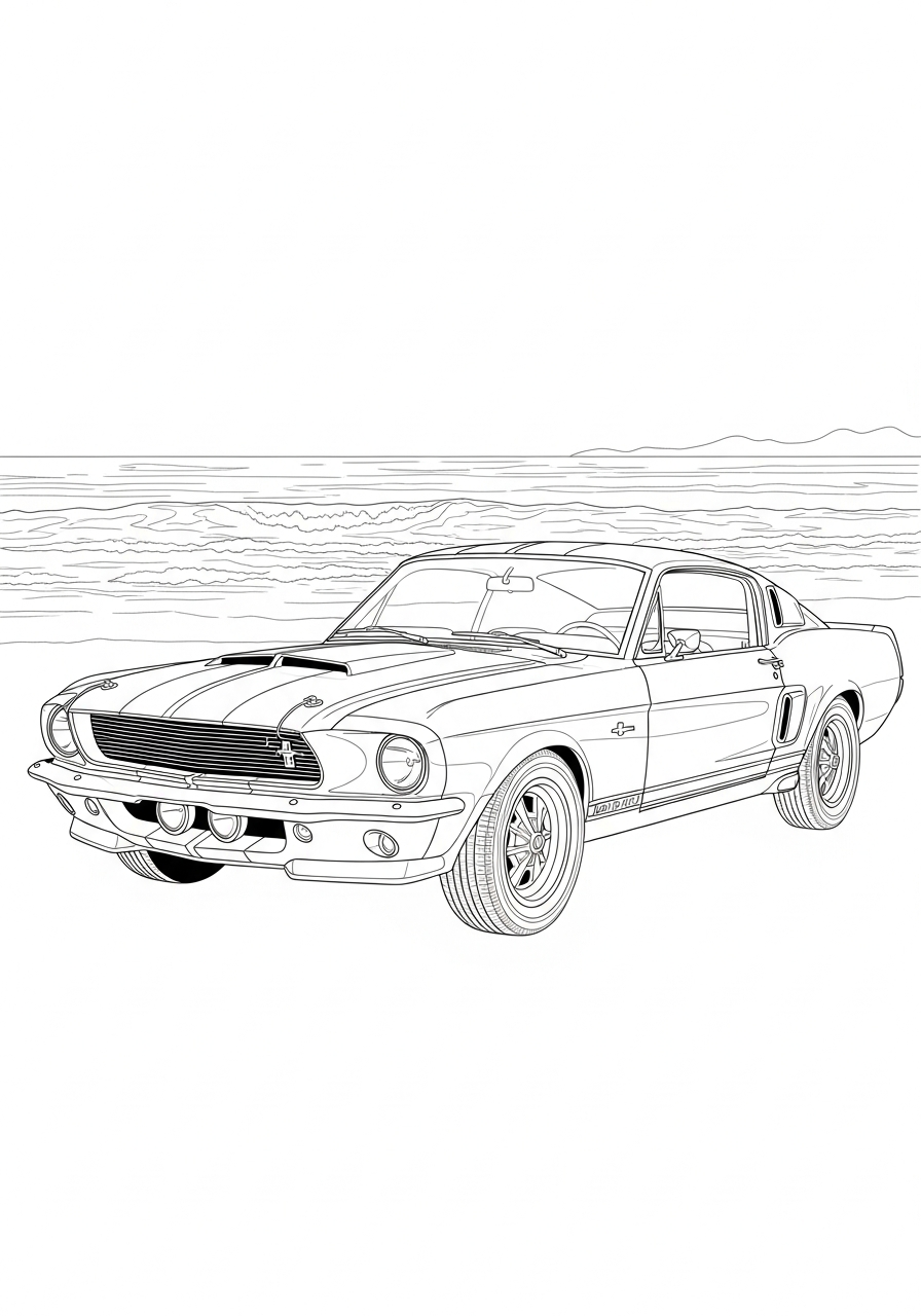 Vehicles coloring pages printable line art